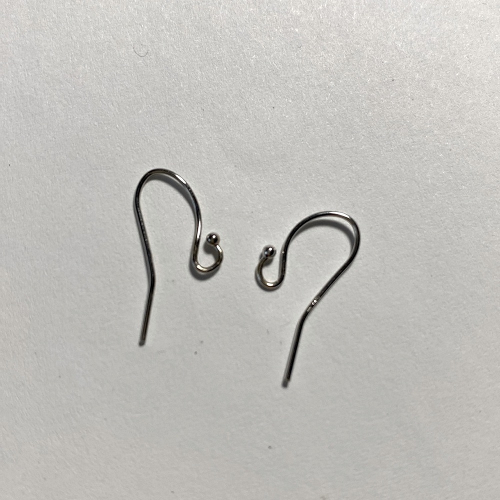 14k Solid White Gold Interchangeable Lever Back E… - image 1